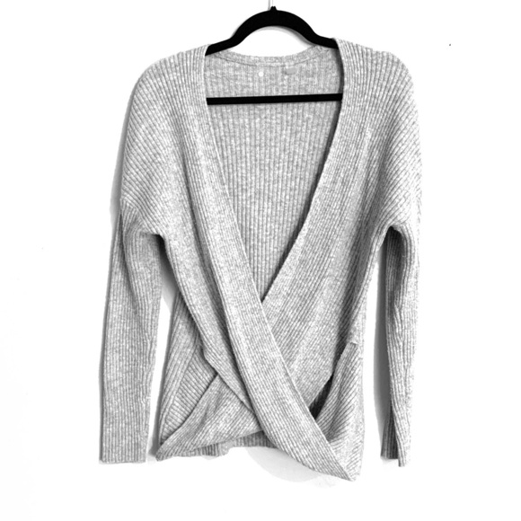 Zella Sweaters - Zella Wrap Front Gray Sweater Size Small